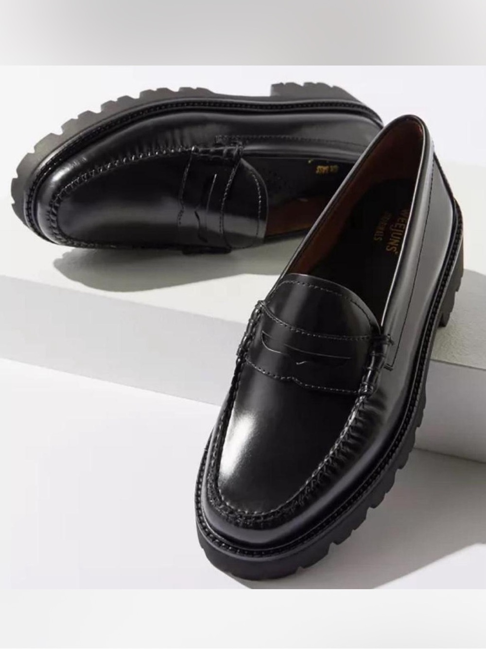 G.H. Bass Weejuns Whitney Super Lug Penny Loafers black